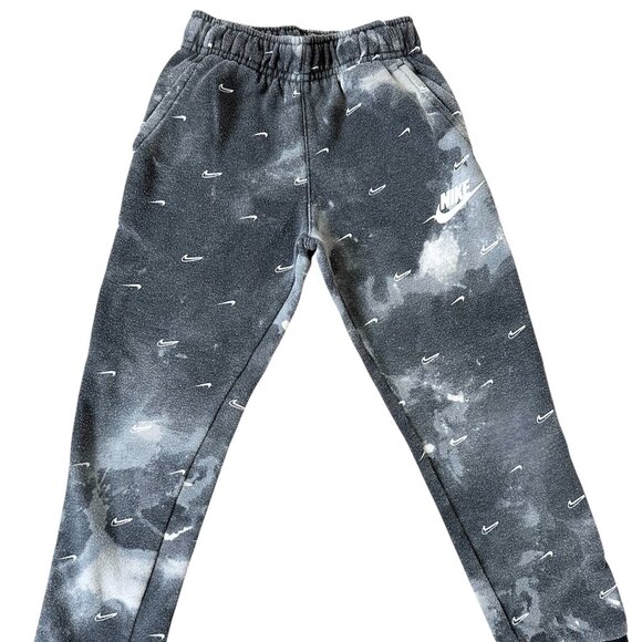 Nike Sweatpants Boys Gray/Black Size 6-7 Yrs Camo Faded Fleece Pre-owned - Picture 1 of 4